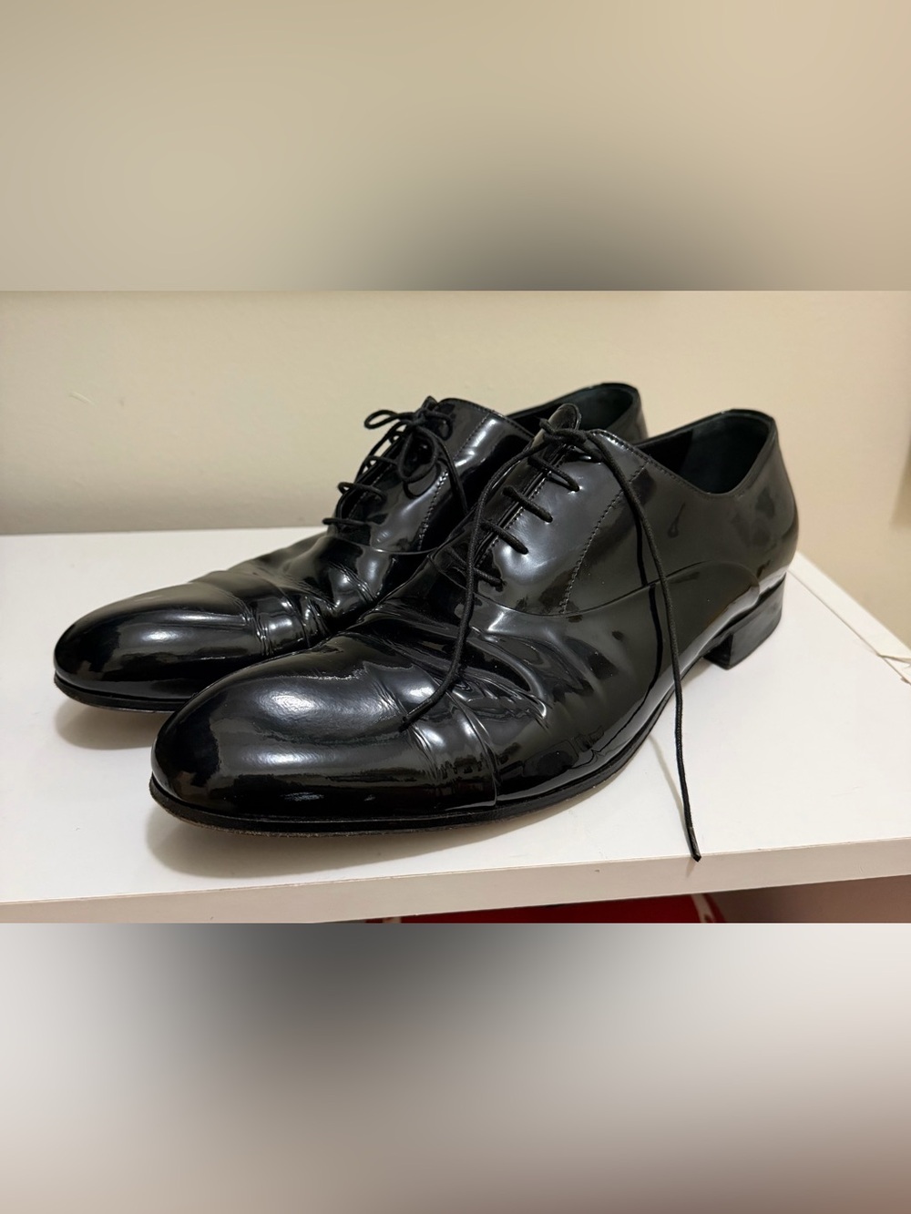 Giorgio Armani Men's Black Leather Lace-Up Oxford Dress Shoes Size 43/10 Italy